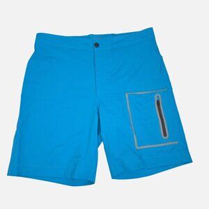 Men's Mack Weldon Swim Shorts Comfort Stretch Zip Pockets Size 31/32 Trunks Blue
